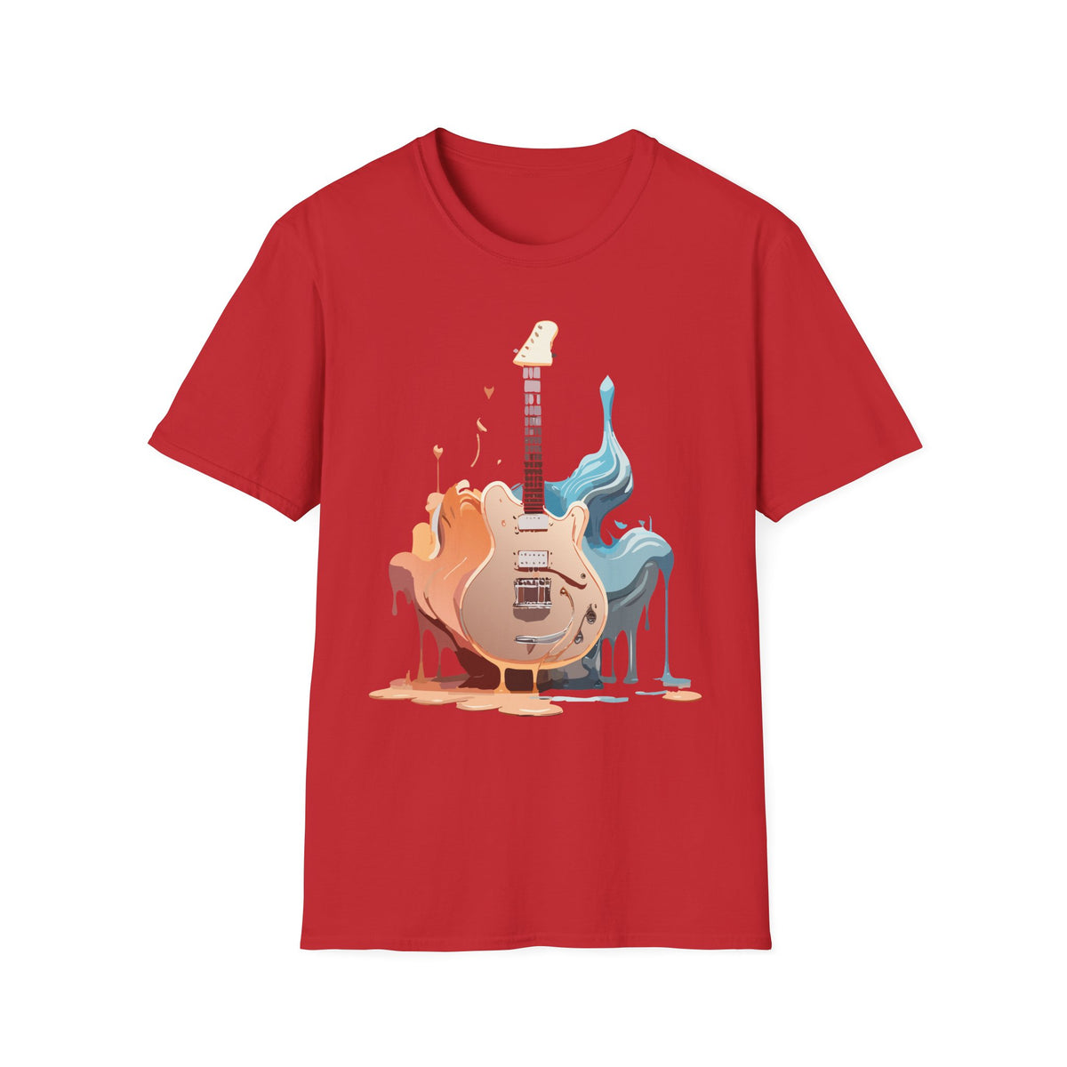 Liquid Paint Electric Guitar T-Shirt | Music Art, Colorful Guitar Tee