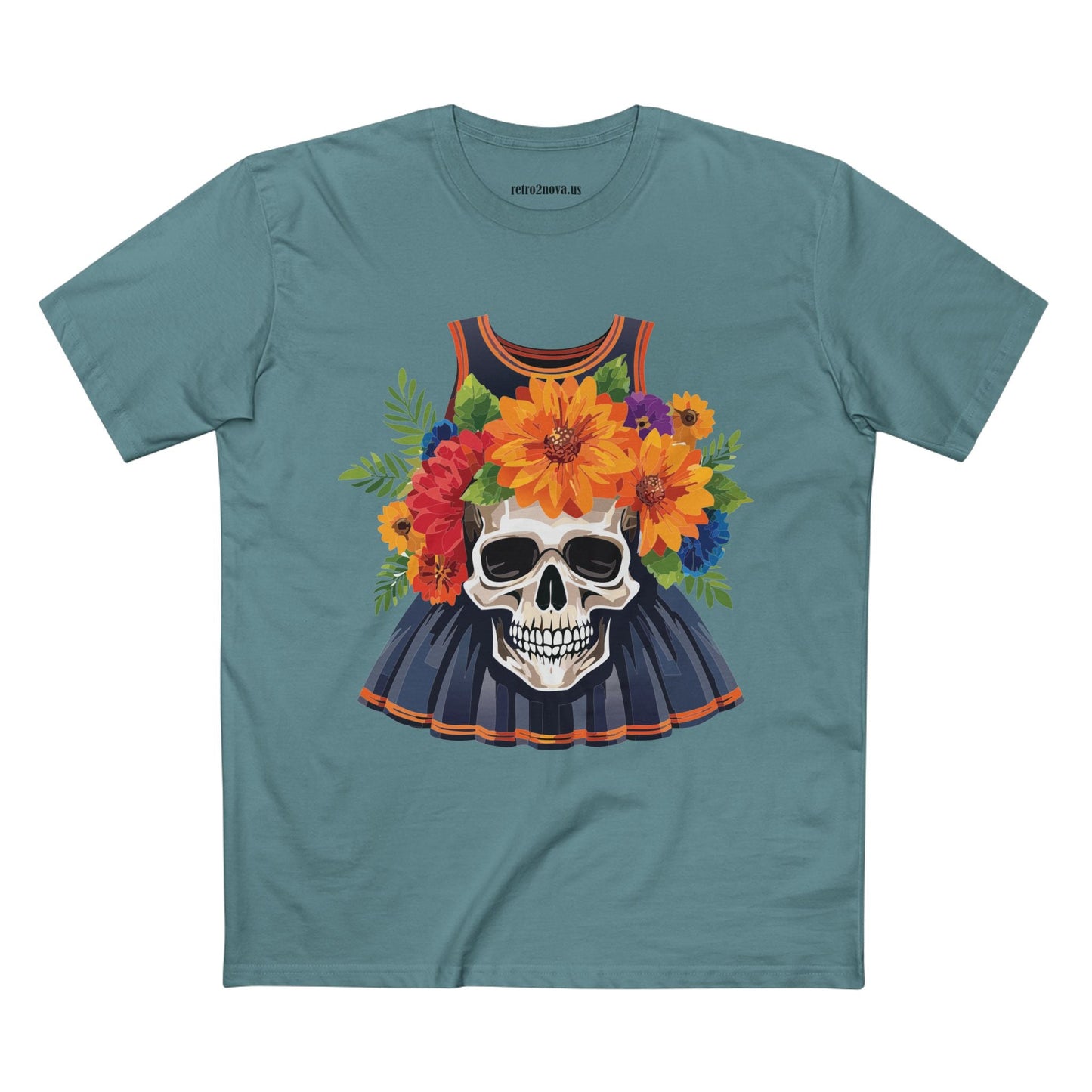 Skull Skeleton Shirt Unisex Premium Cotton Art Tee Original Design By Retro2Nova SS14