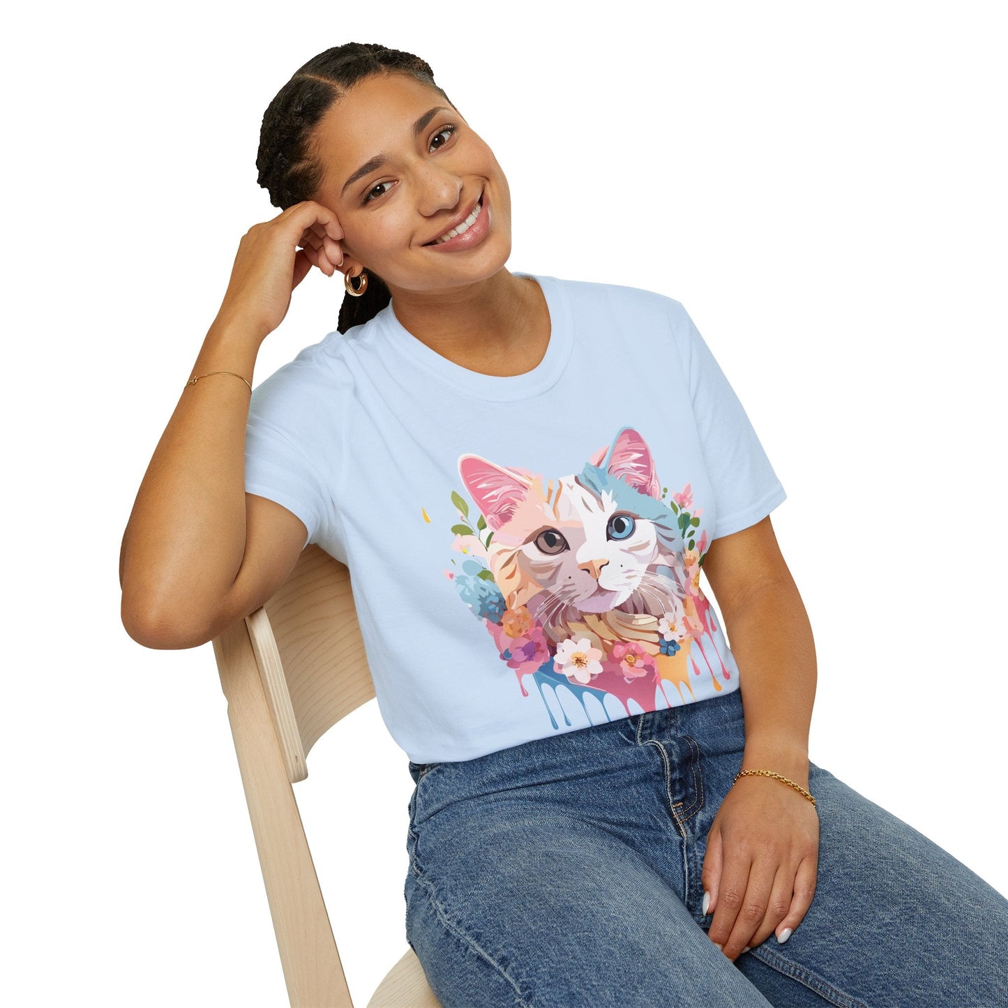Cat Shirt Unisex Softstyle Tee 100 Percent Ring Spun Cotton Kitten Tee