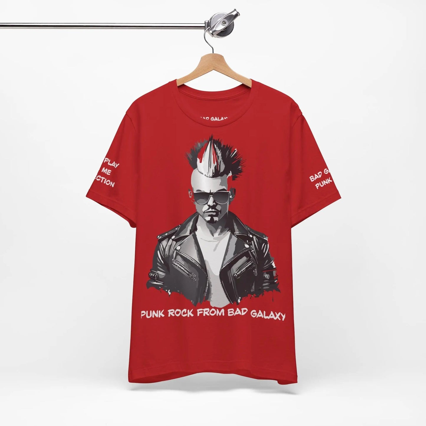 Punk Rock Tee Shirt Made To Order From Bad Galaxy Eco Friendly Inks Cotton Tee Made In USA