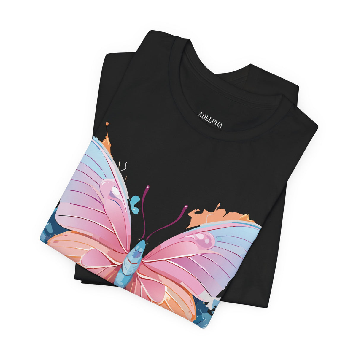 Butterfly Graphic Unisex Cotton Bella+Canvas Tee with Art Design n53