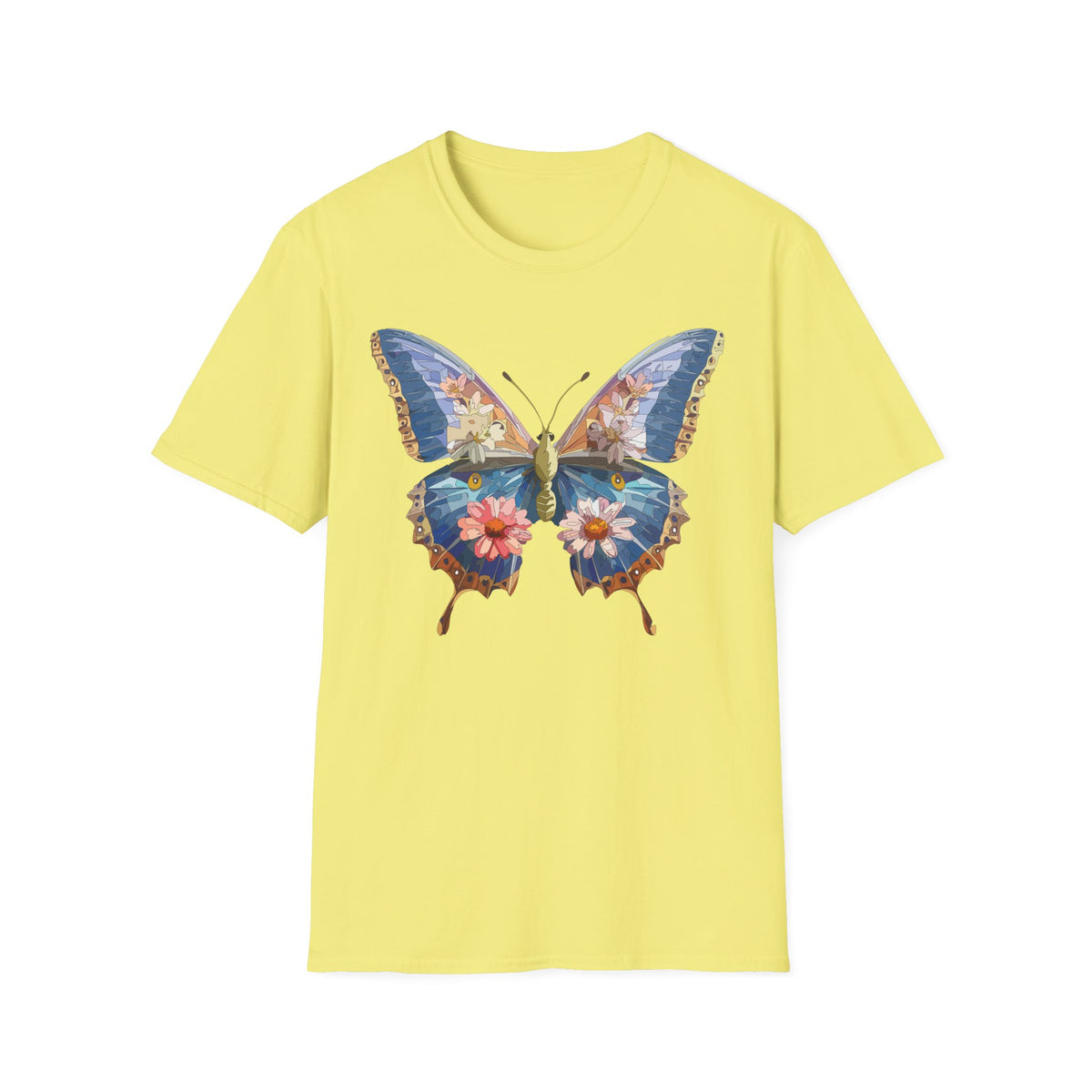 Floral Watercolor Butterfly Graphic Tee Unisex 100 Cotton Gildan T-Shirt