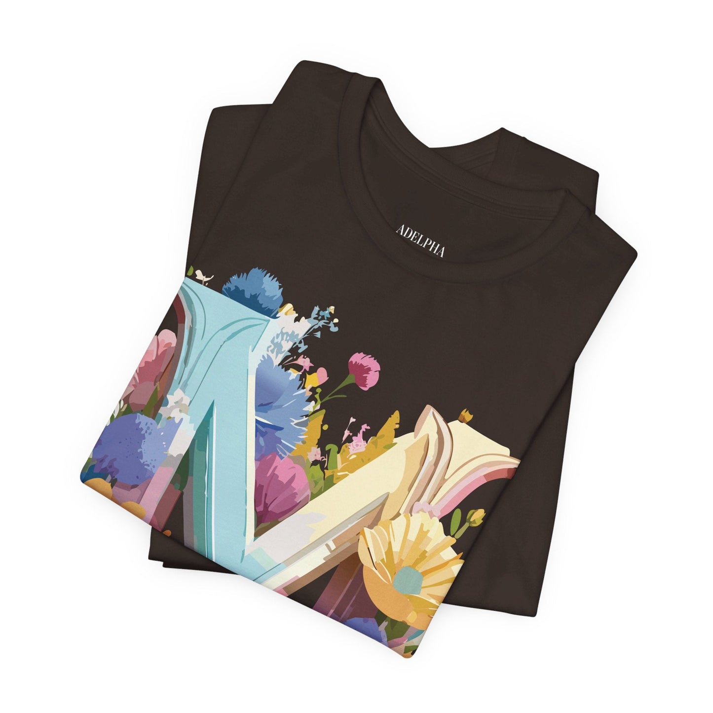 Letter M Shirt Unisex Graphic Tee Vintage Inspired Artwork Adelpha Short Sleeve Collection