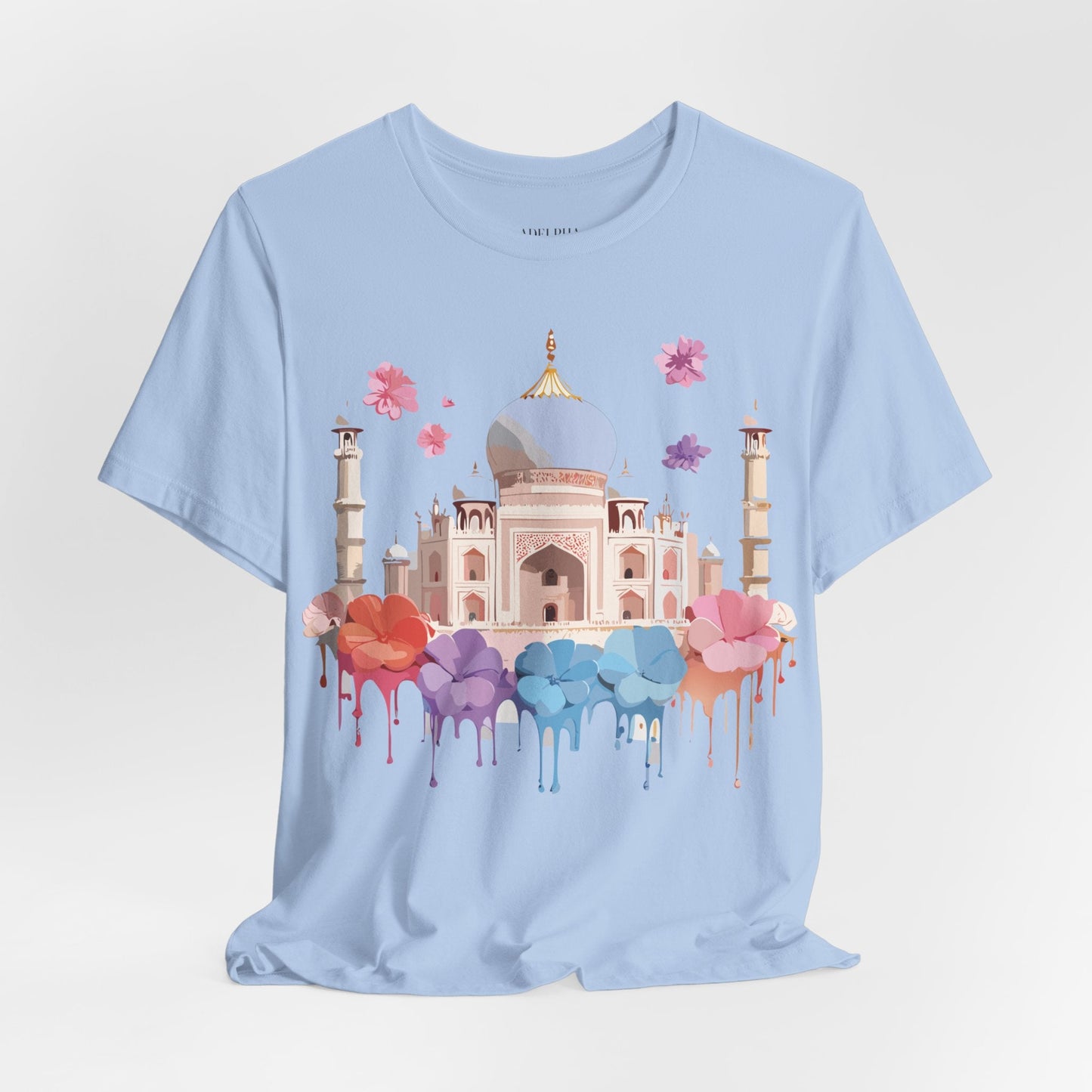 Taj Mahal Graphic Tee Unisex Short Sleeve Shirt By Adelpha With Vintage Inspired Artwork