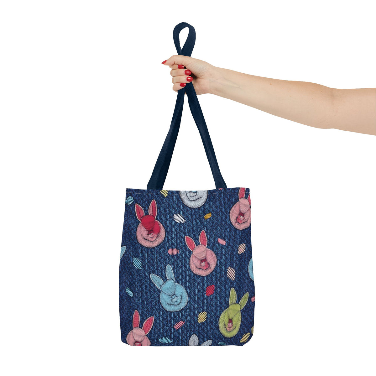 Denim Fabric Imitation Print Unisex Canvas Bag Poly Spun 3 Sizes Tote Bag 192-4
