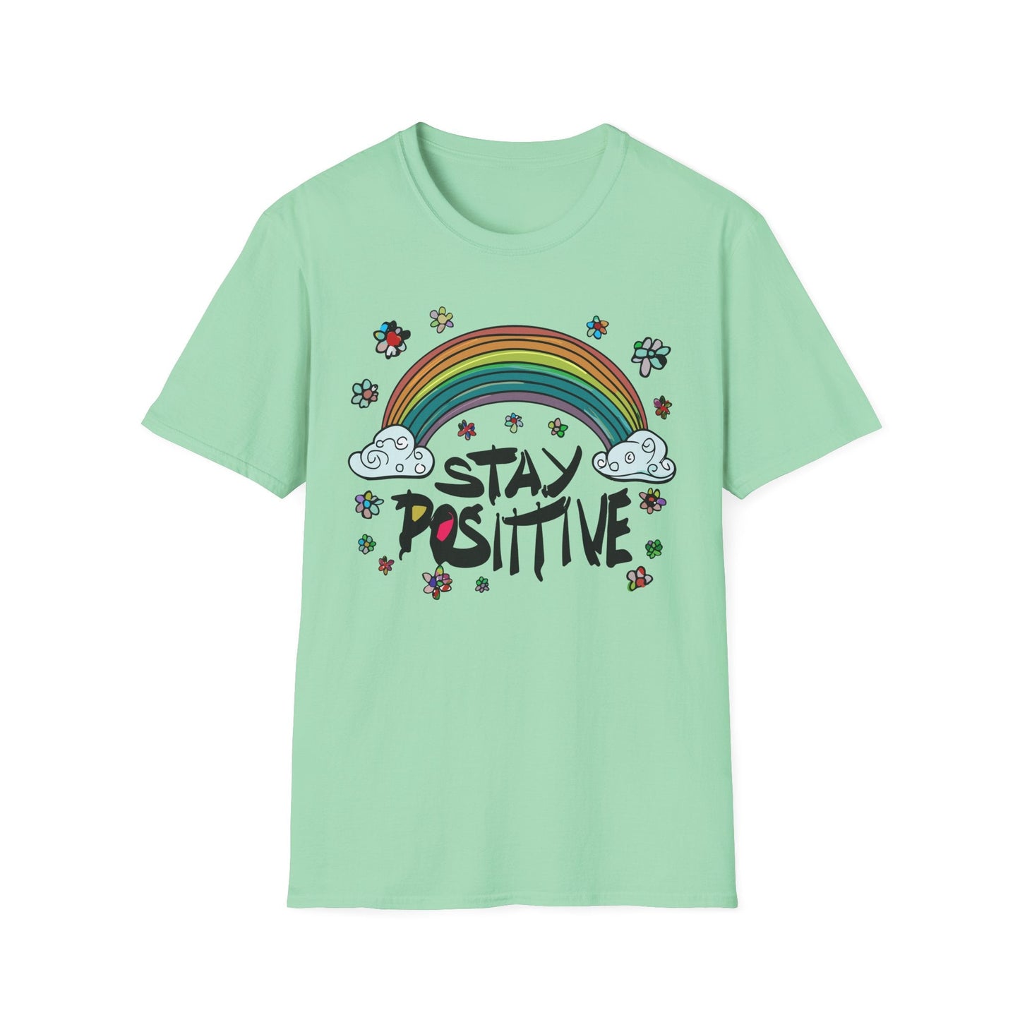 Positive Slogan T Shirt Unisex Softstyle Tee With Positive Words And Good Quotes Gildan 64000