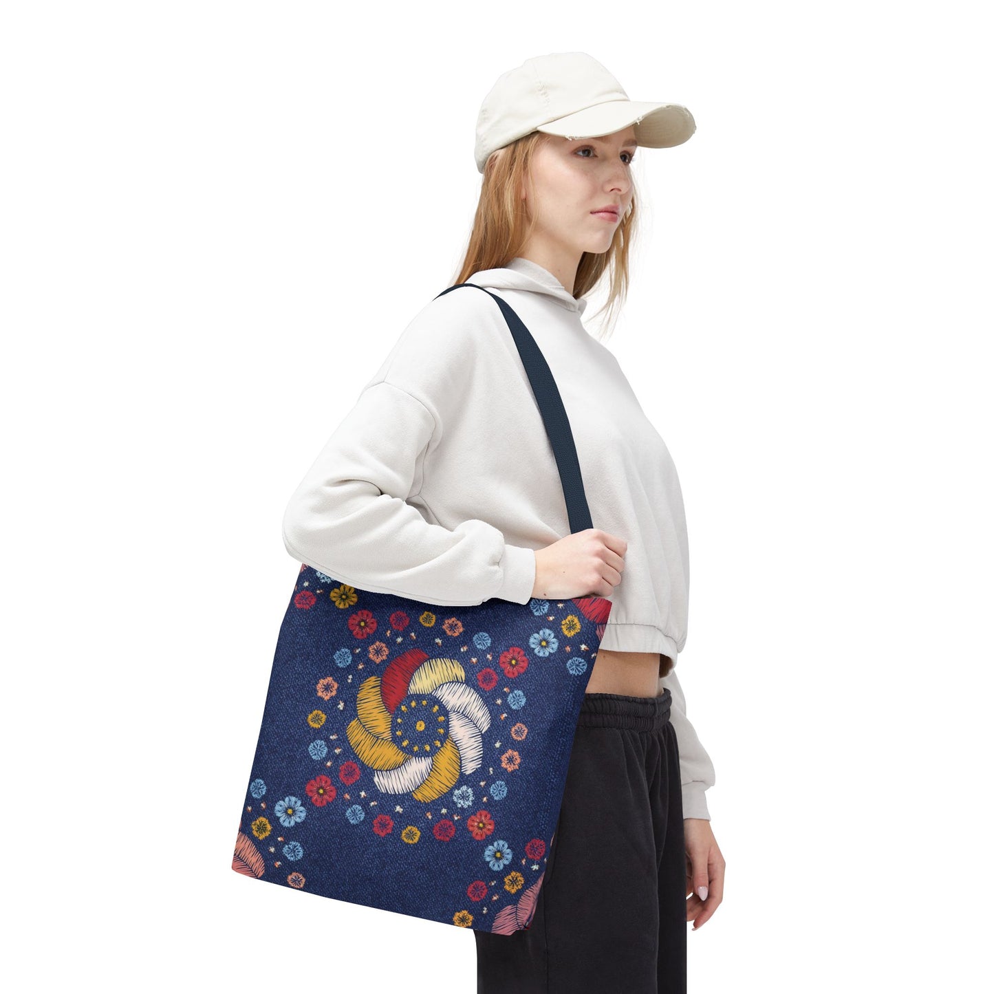 Denim Fabric Imitation Print Unisex Canvas Bag Poly Spun 3 Sizes Tote Bag 153