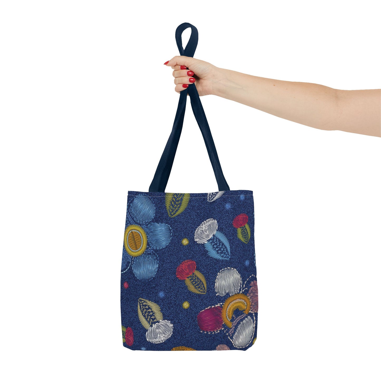 Denim Fabric Imitation Print Unisex Canvas Bag Poly Spun 3 Sizes Tote Bag 159