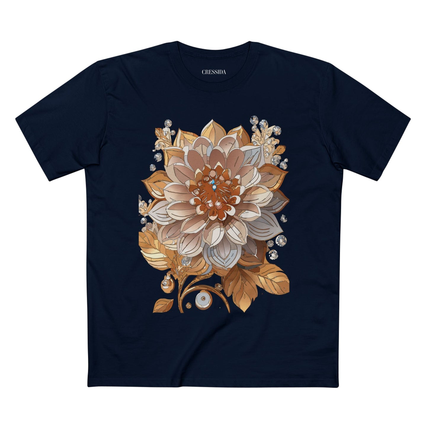 Floral Graphic T-Shirt Unisex 100 Cotton Art Design with Antique Flowers Tee 1