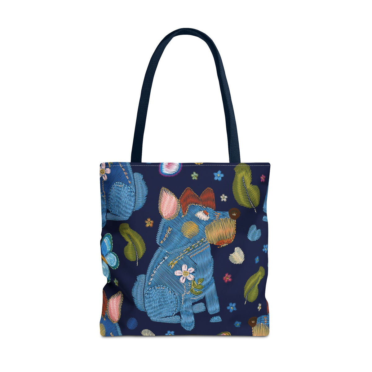 Denim Fabric Imitation Print Unisex Canvas Bag Poly Spun 3 Sizes Tote Bag 191-6