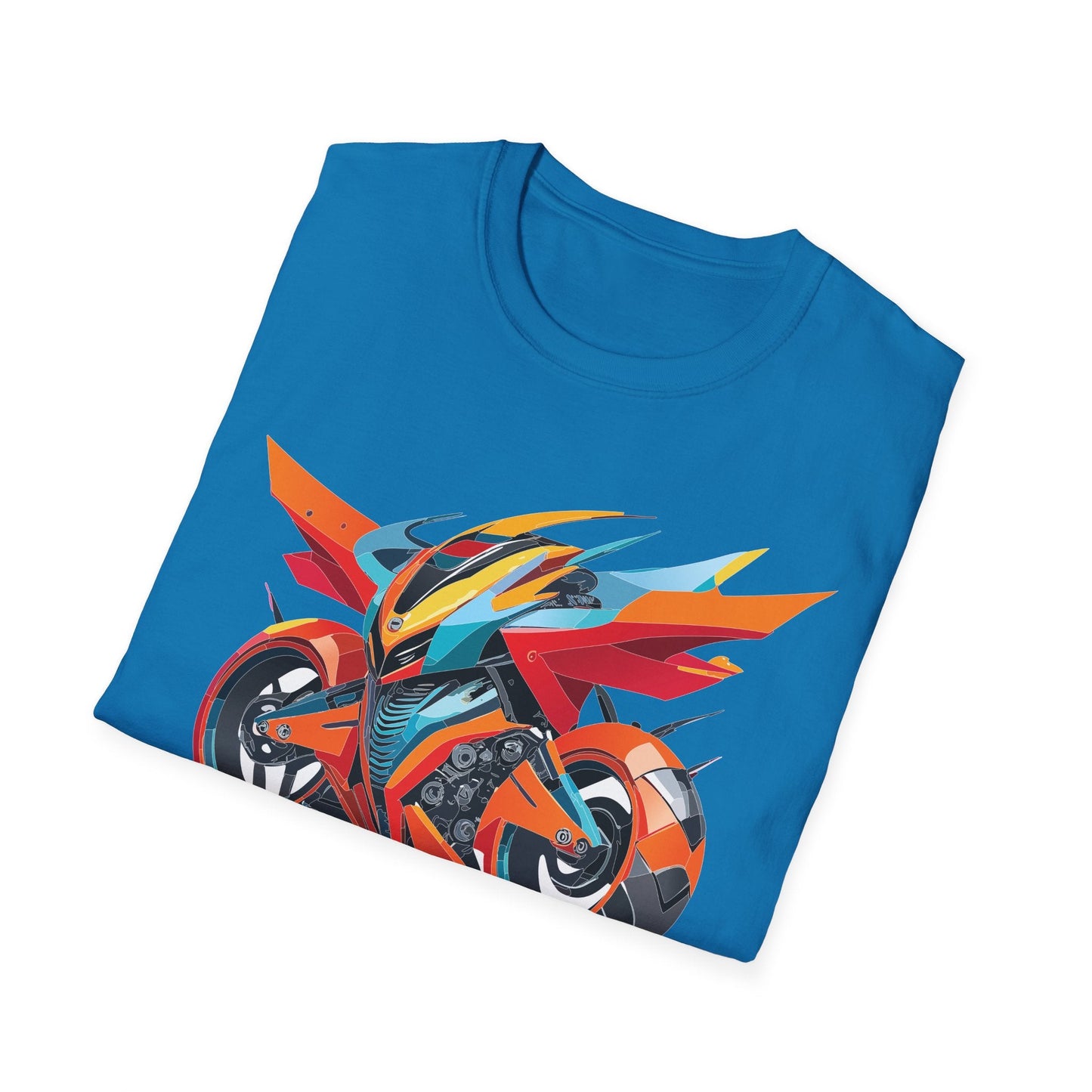 Unisex Bike T Shirt With Motorcycle Art Design Graphic Tee Softstyle 64000 Cotton