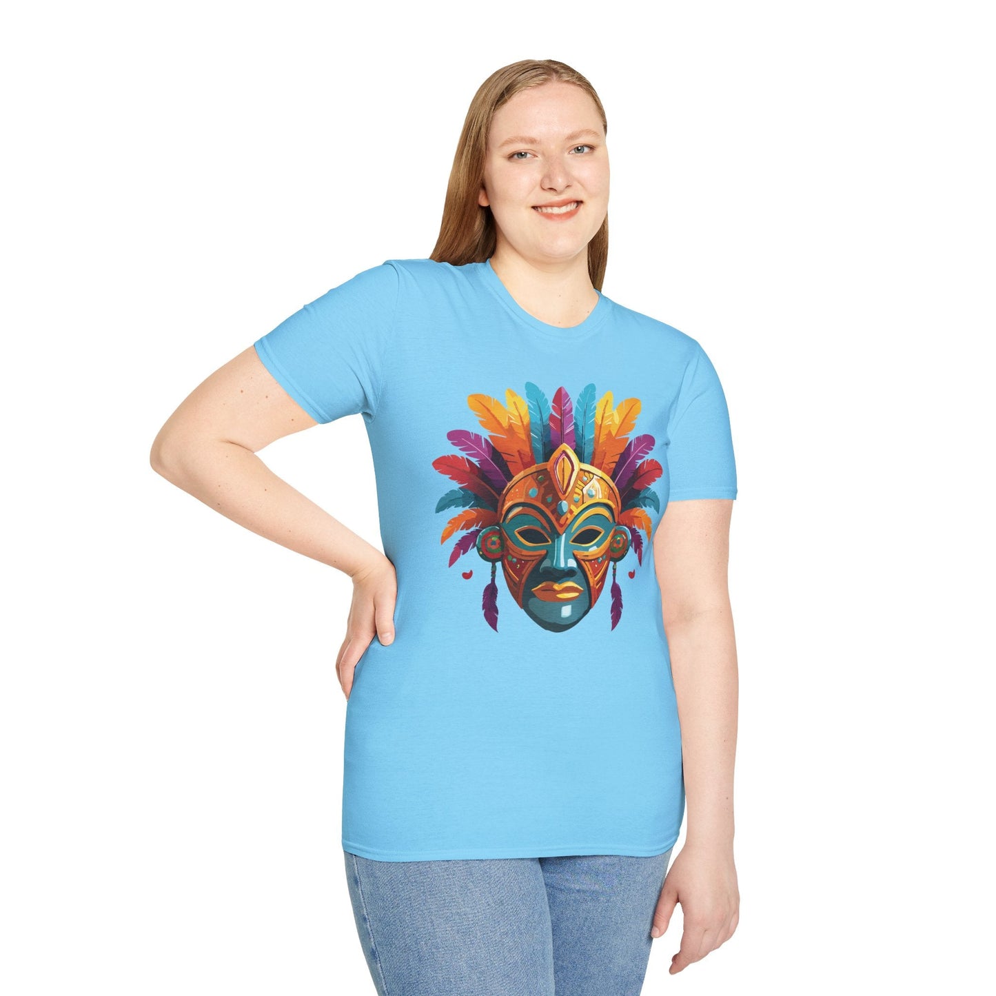 Mask Graphic Unisex Cotton Masquerade Design Artwork Tee 7
