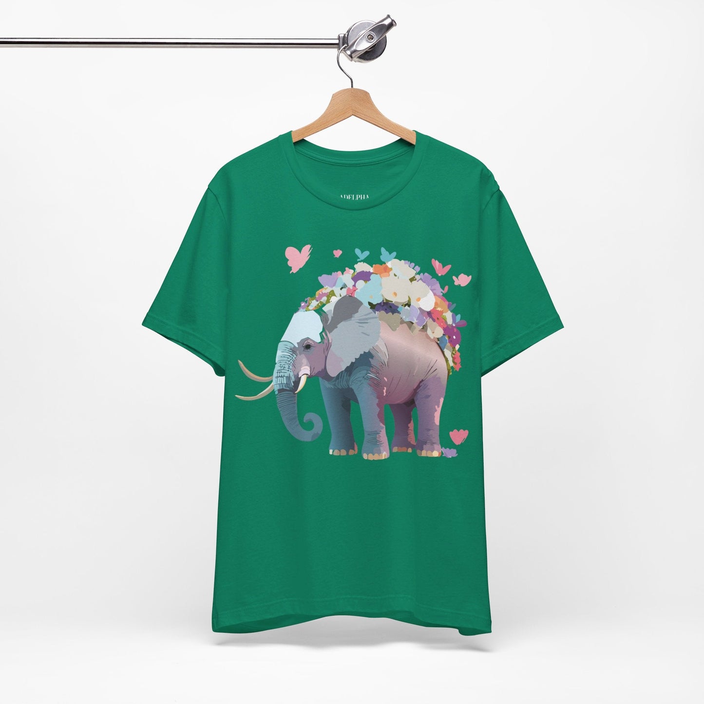 Elephant Shirt Graphic Tee Unisex Vintage Inspired Art Design By Adelpha Original Artwork