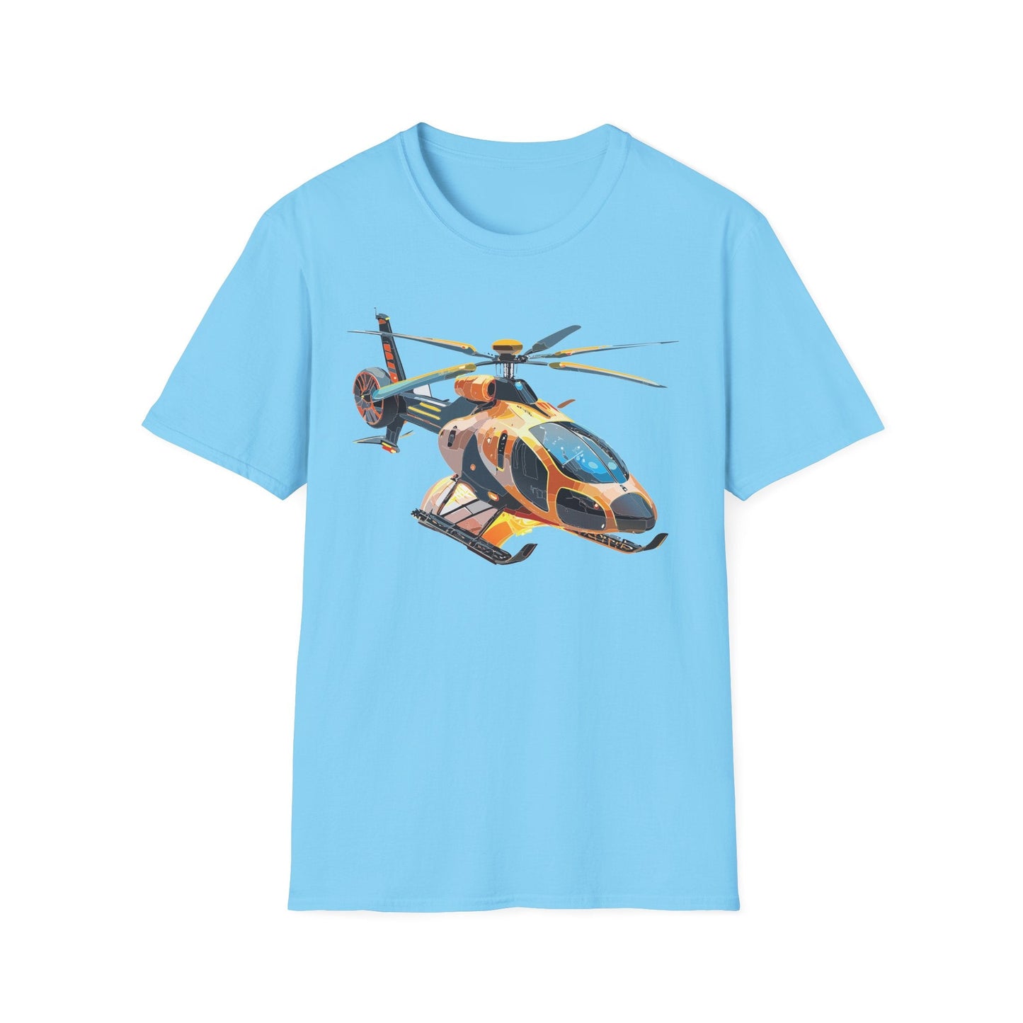 Chopper Helicopter Graphic Unisex Cotton Softstyle Short Sleeve Tee 3