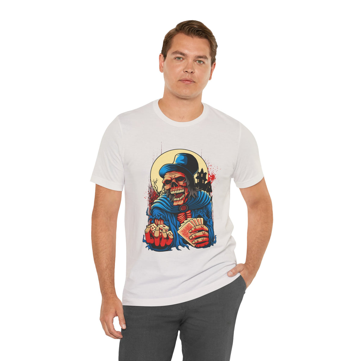 Skull Graphic Design Tee, Skull Shirt, Vintage Tees, Art Design T-Shirt, Graphic Tee, Art Shirts - 1
