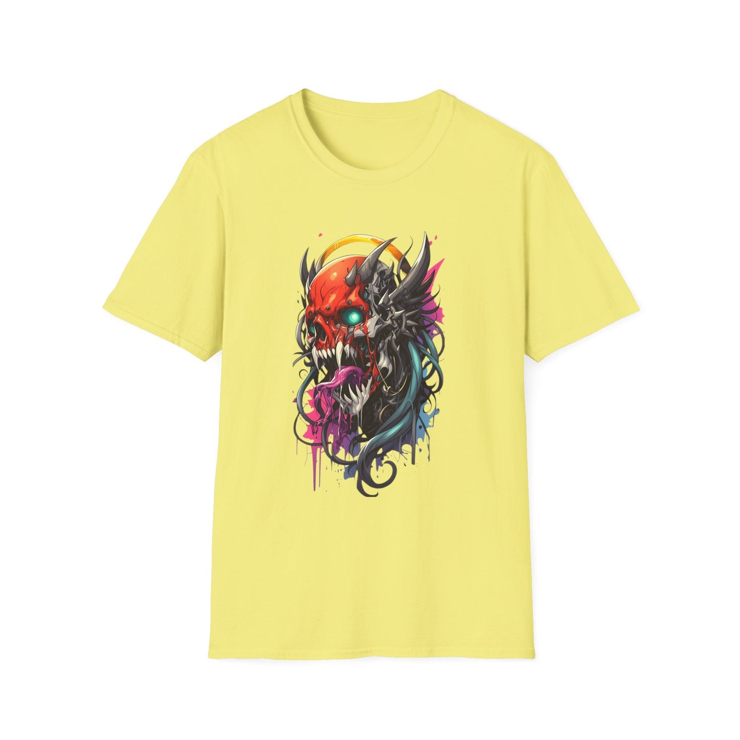 Skull Tee Shirt Unisex Skeleton Art Design Gildan Softstyle 64000 100 Percent Ring Spun Cotton
