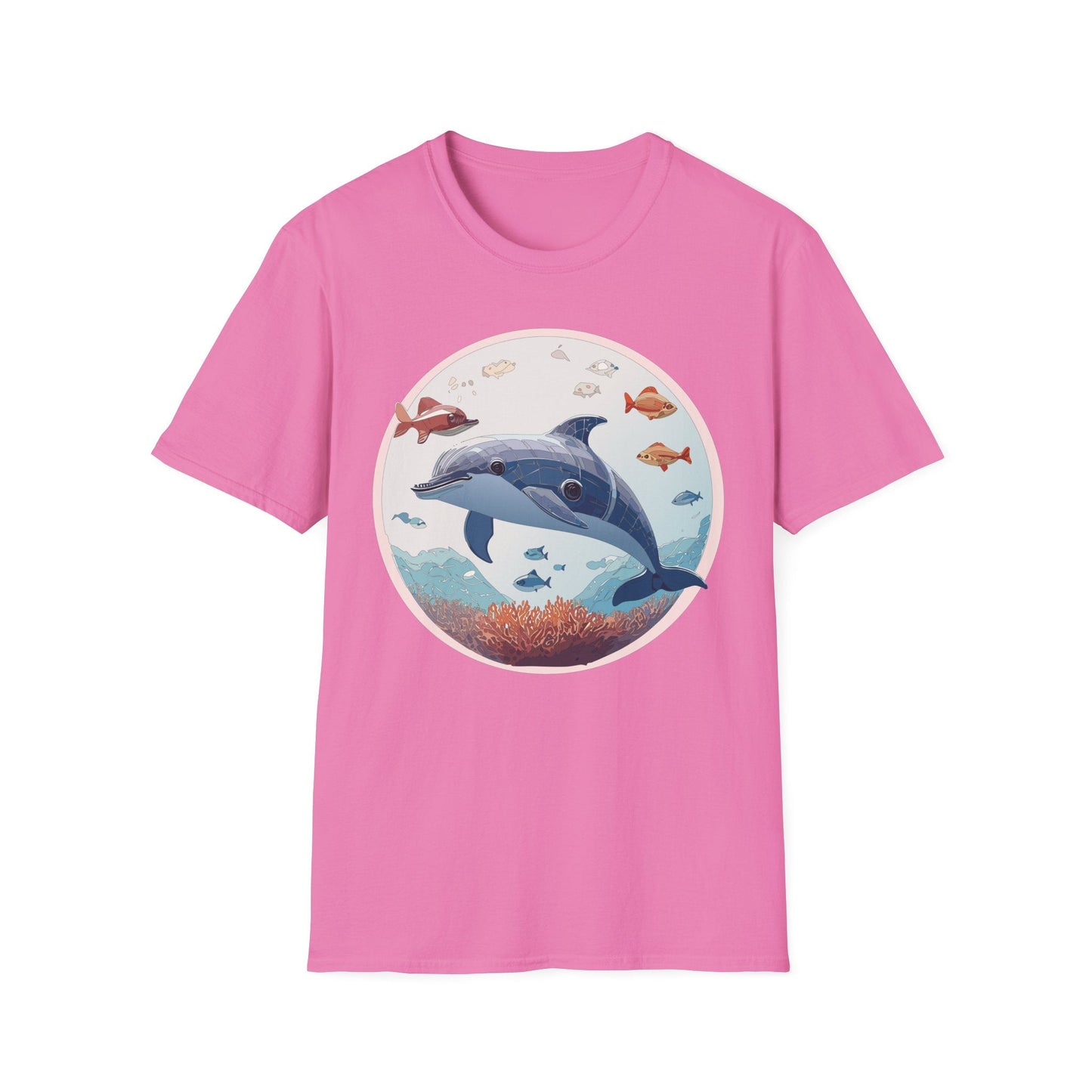 Dolphin Shirt Unisex Softstyle Tee One Hundred Percent Ring Spun Cotton Lightweight Comfort