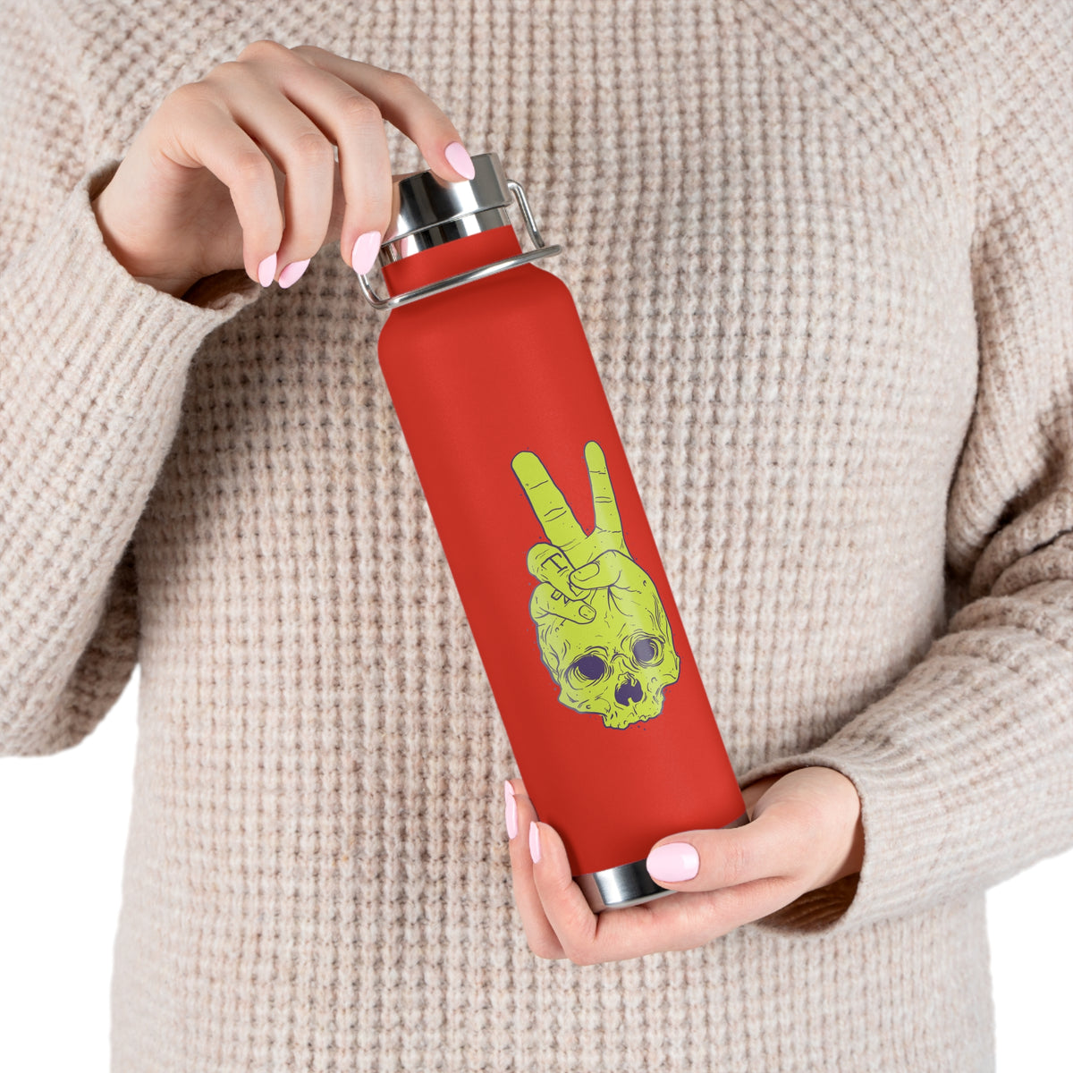 22oz Copper Insulated Water Bottle with Cartoon Design - CV60