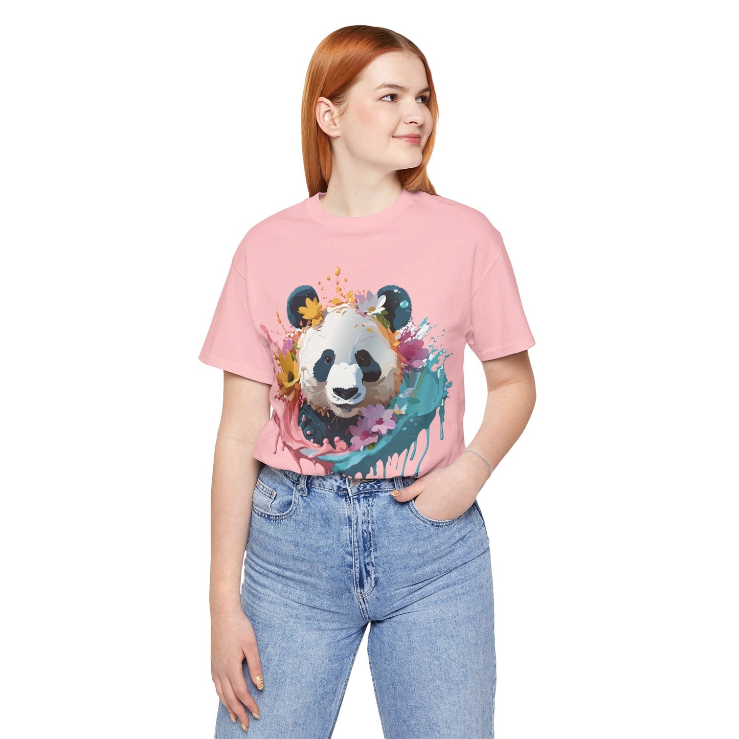 Panda Graphic Tee Unisex Jersey Short Sleeve Art Design Shirt By Adelpha Premium Casual Wear