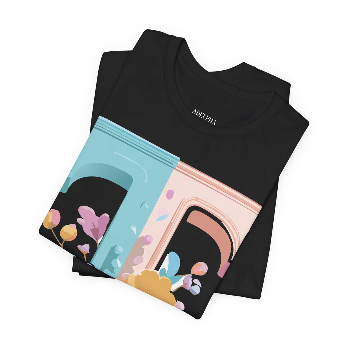 Letter T Graphic Unisex Cotton Bella+Canvas Tee with Art Letter Design