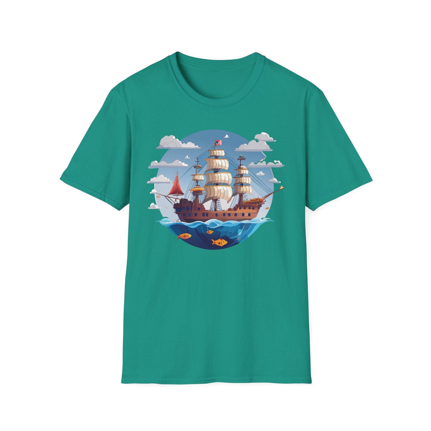 Ship T Shirts Frigate T Shirts Vessel Tee Shirt Unisex Softstyle Cotton Tee Gildan 64000