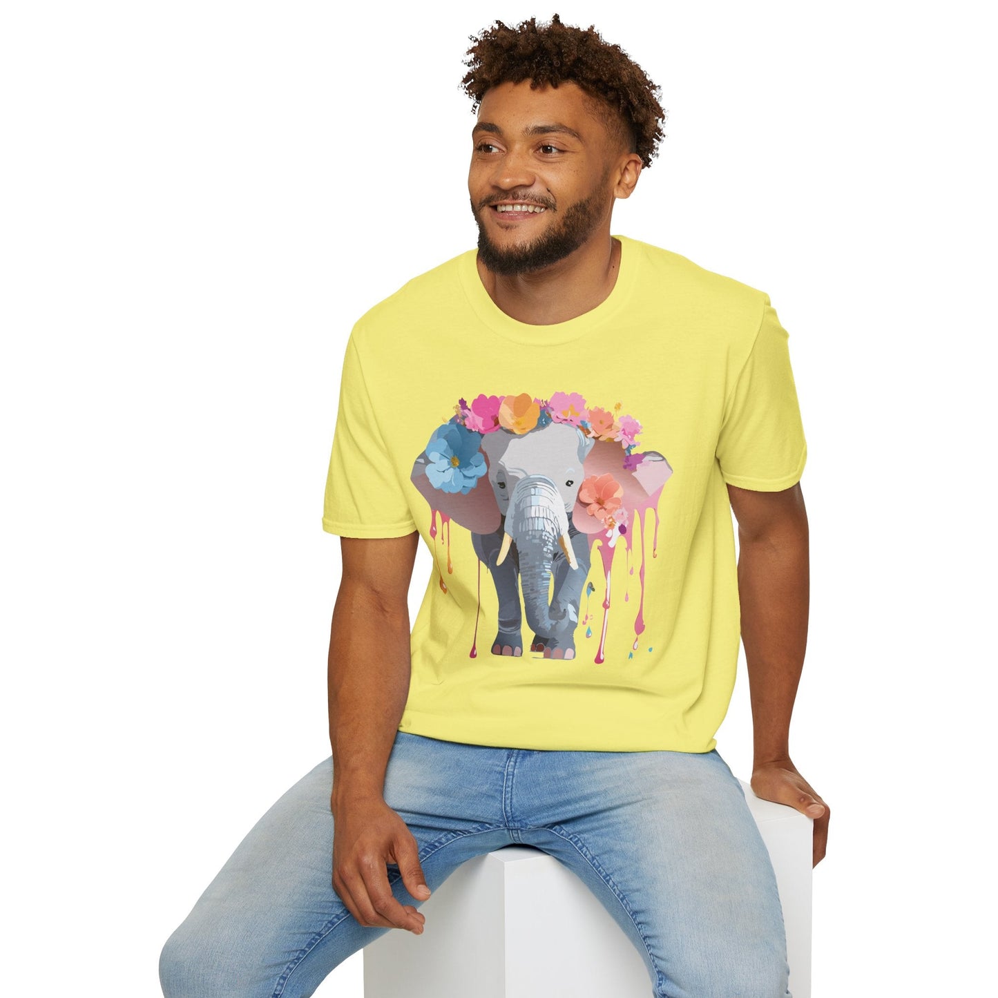 Elephant T Shirt Unisex Softstyle Gildan 64000 Elephant On T Shirt Animation Animals Tee