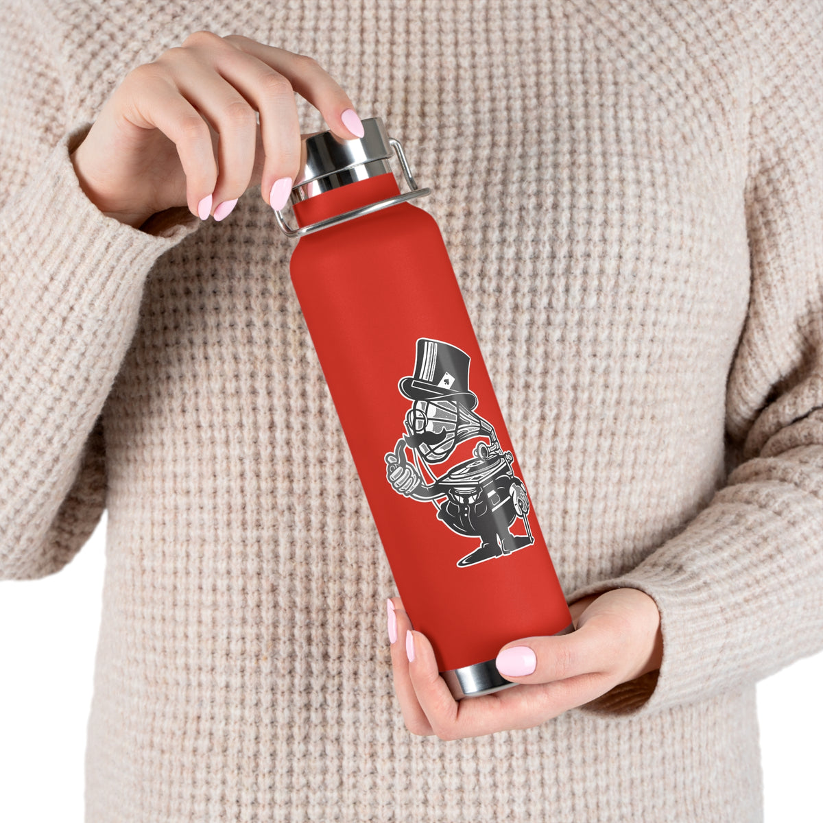 22oz Copper Insulated Water Bottle with Cartoon Design - CV88