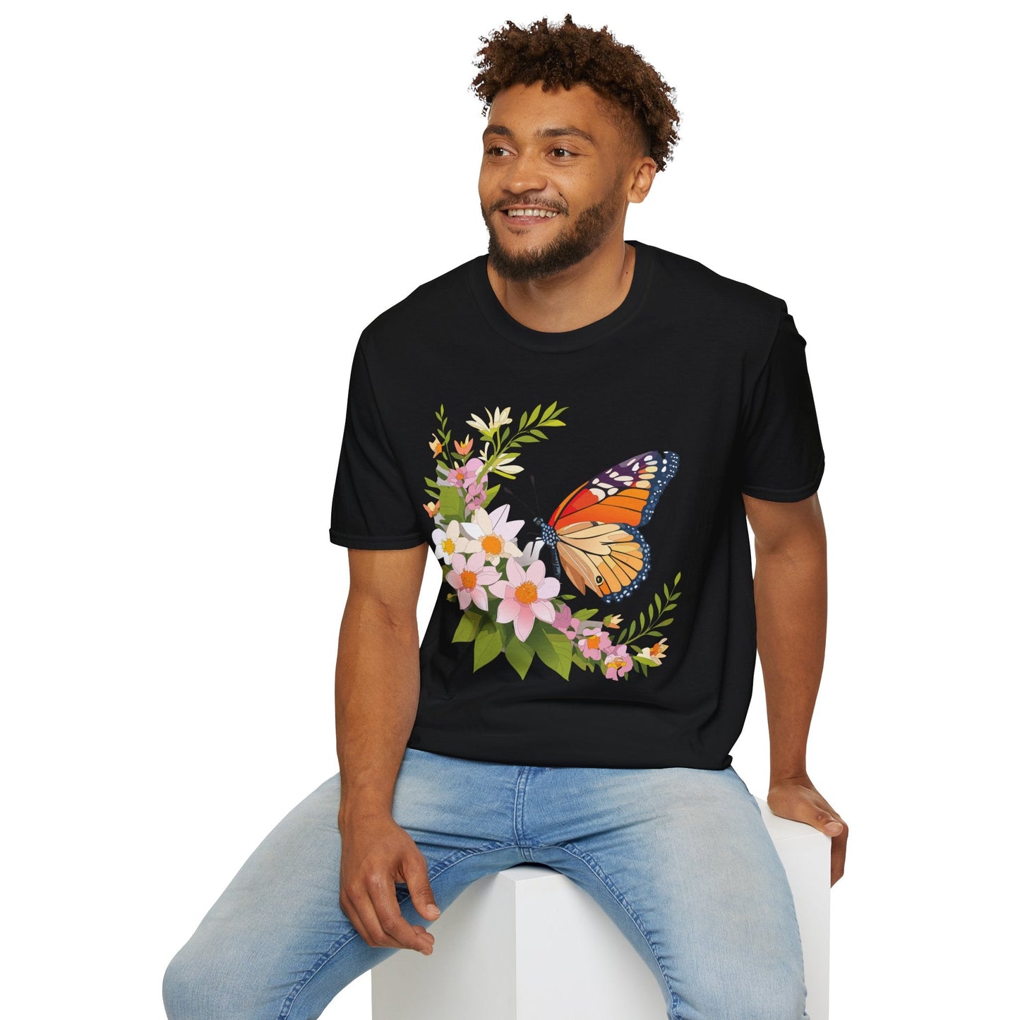 Monarch Butterfly T Shirt Unisex Softstyle Gildan 64000 100 Percent Cotton Tee Breathable