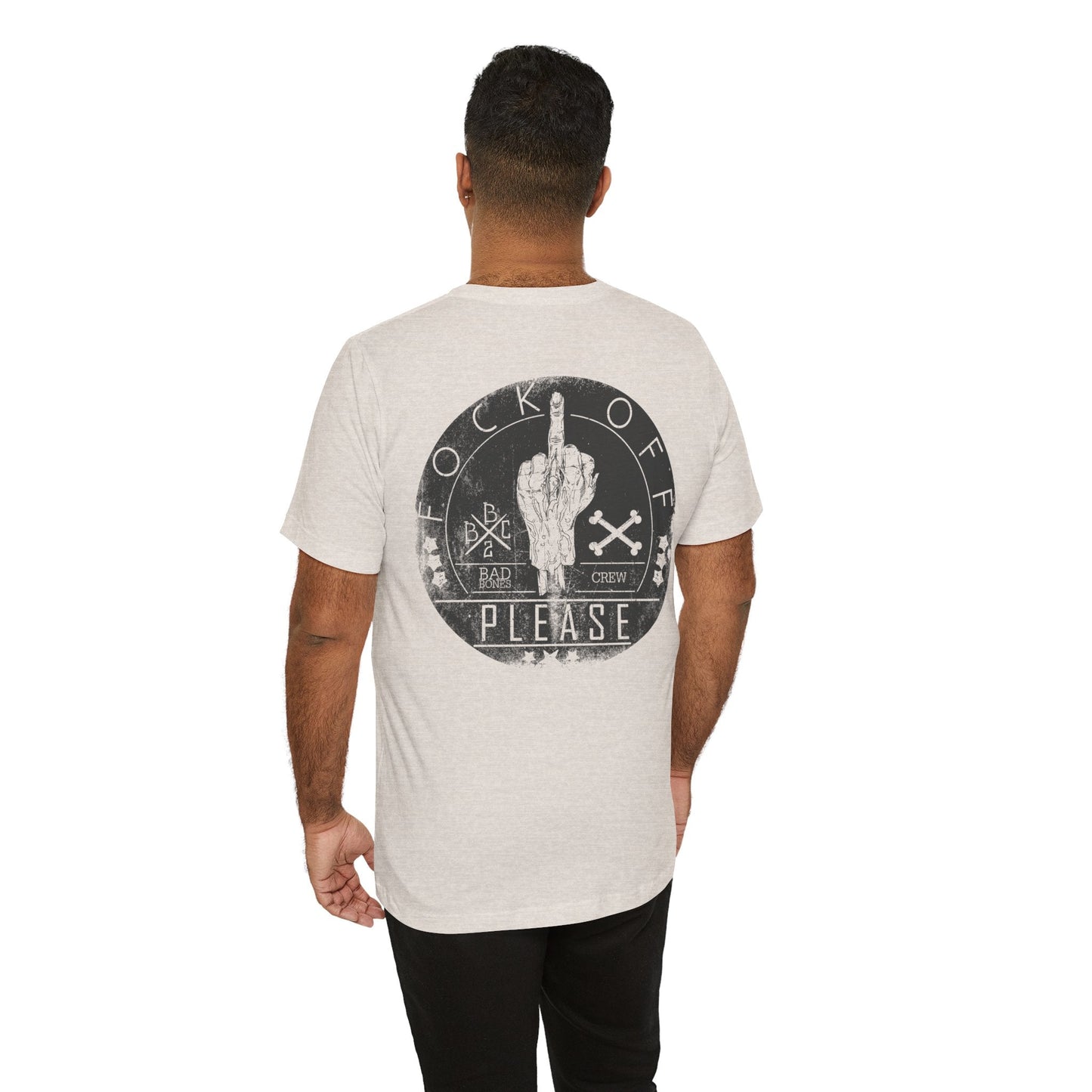 Middle Finger Skull Graphic Design Unisex Cotton T-Shirt A-11