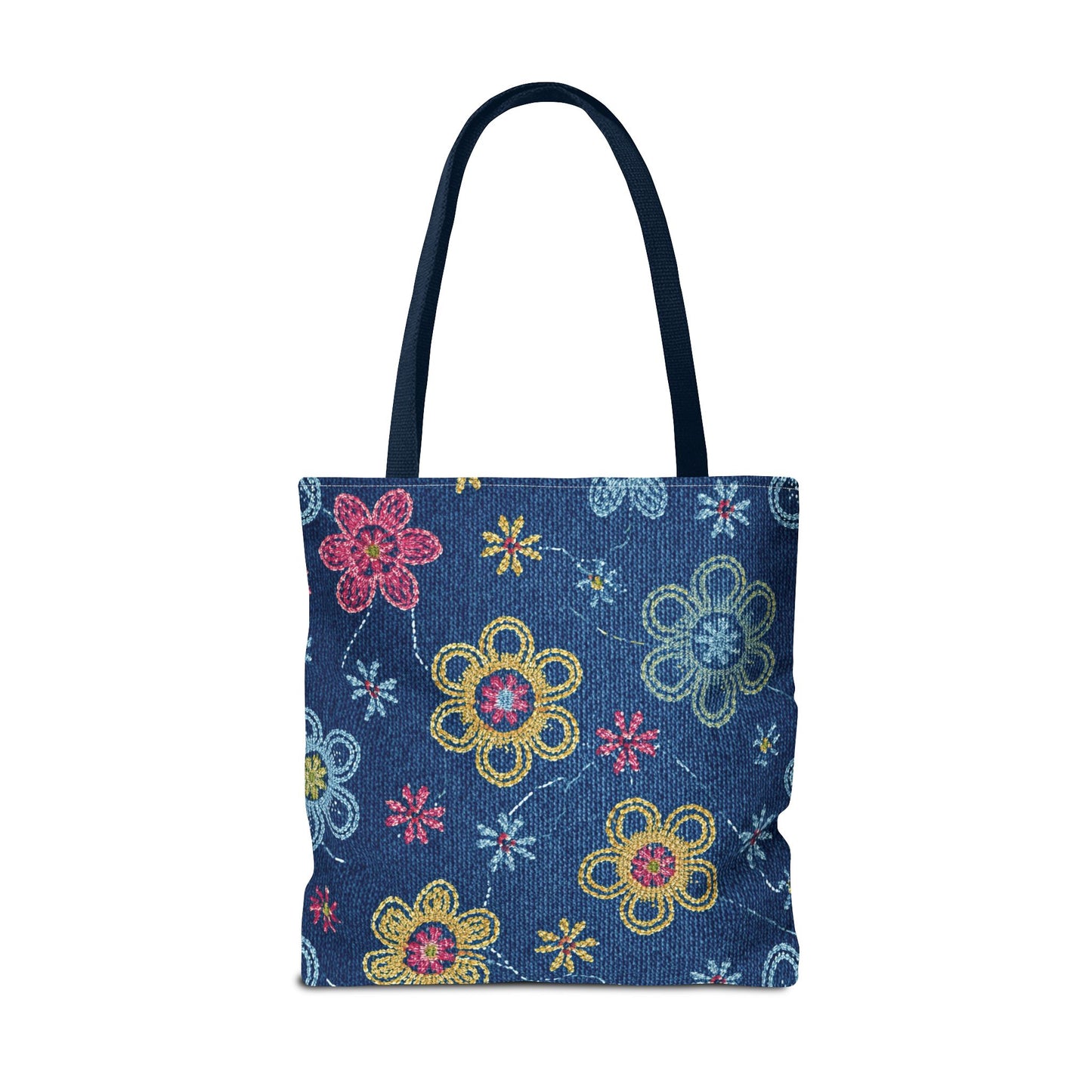 Denim Fabric Imitation Print Unisex Canvas Bag Poly Spun 3 Sizes Tote Bag 156