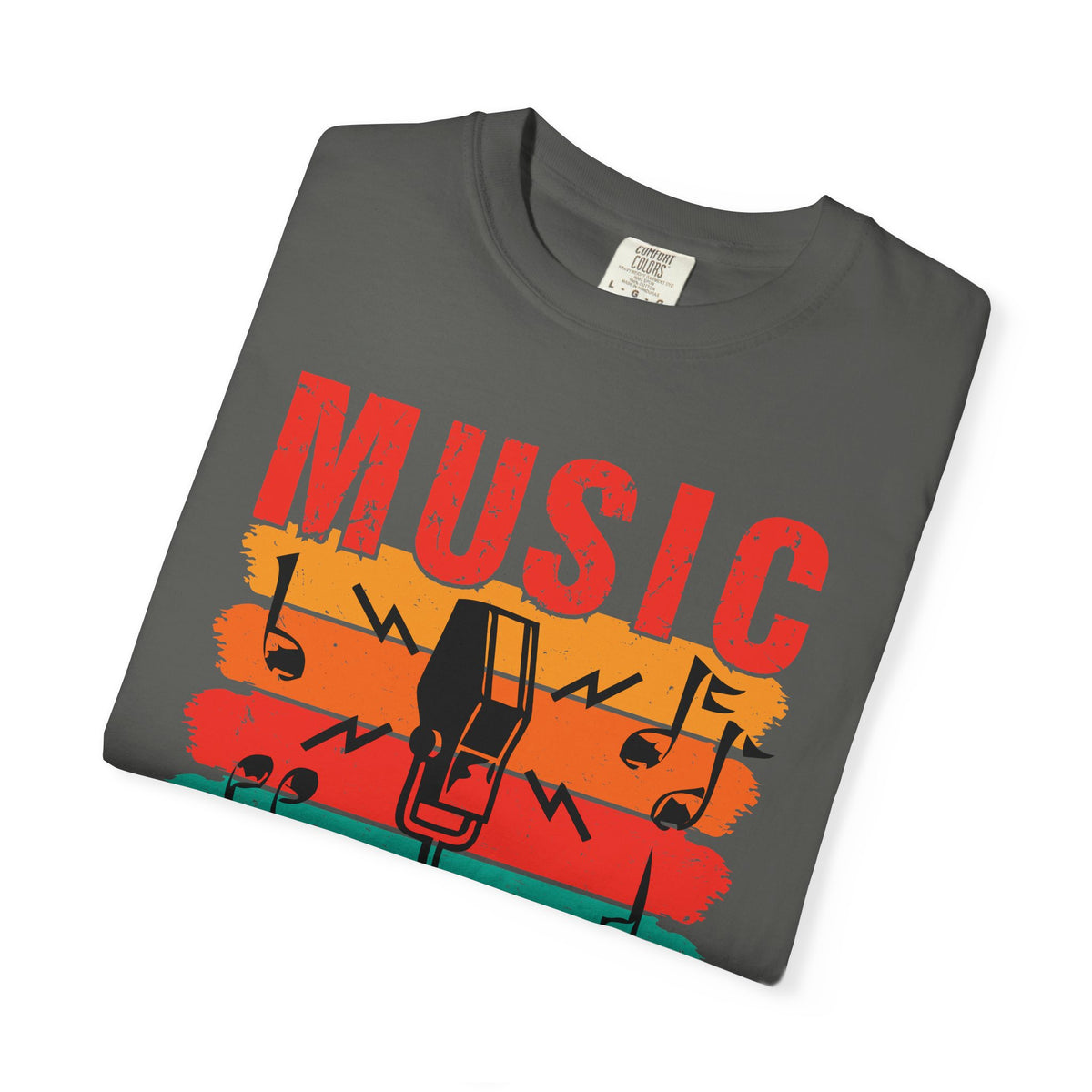 Music Can Change the World T-shirt Retro Microphone Music Notes Unisex Cotton Tee 089