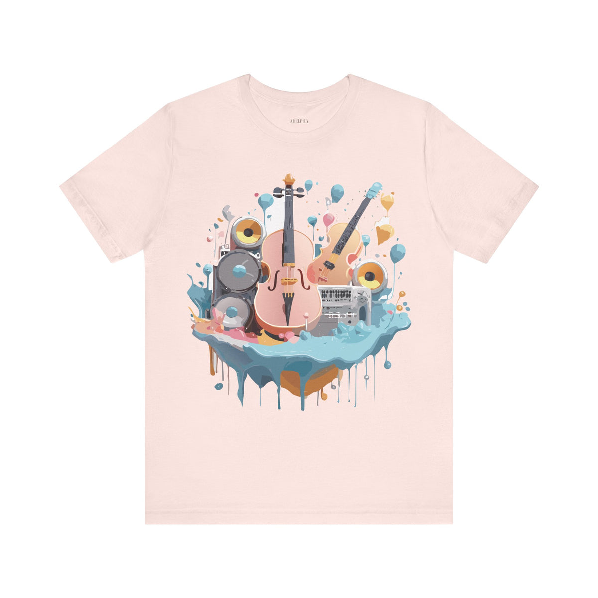 Music Graphic Unisex Cotton Bella+Canvas Tee with Art Design n192