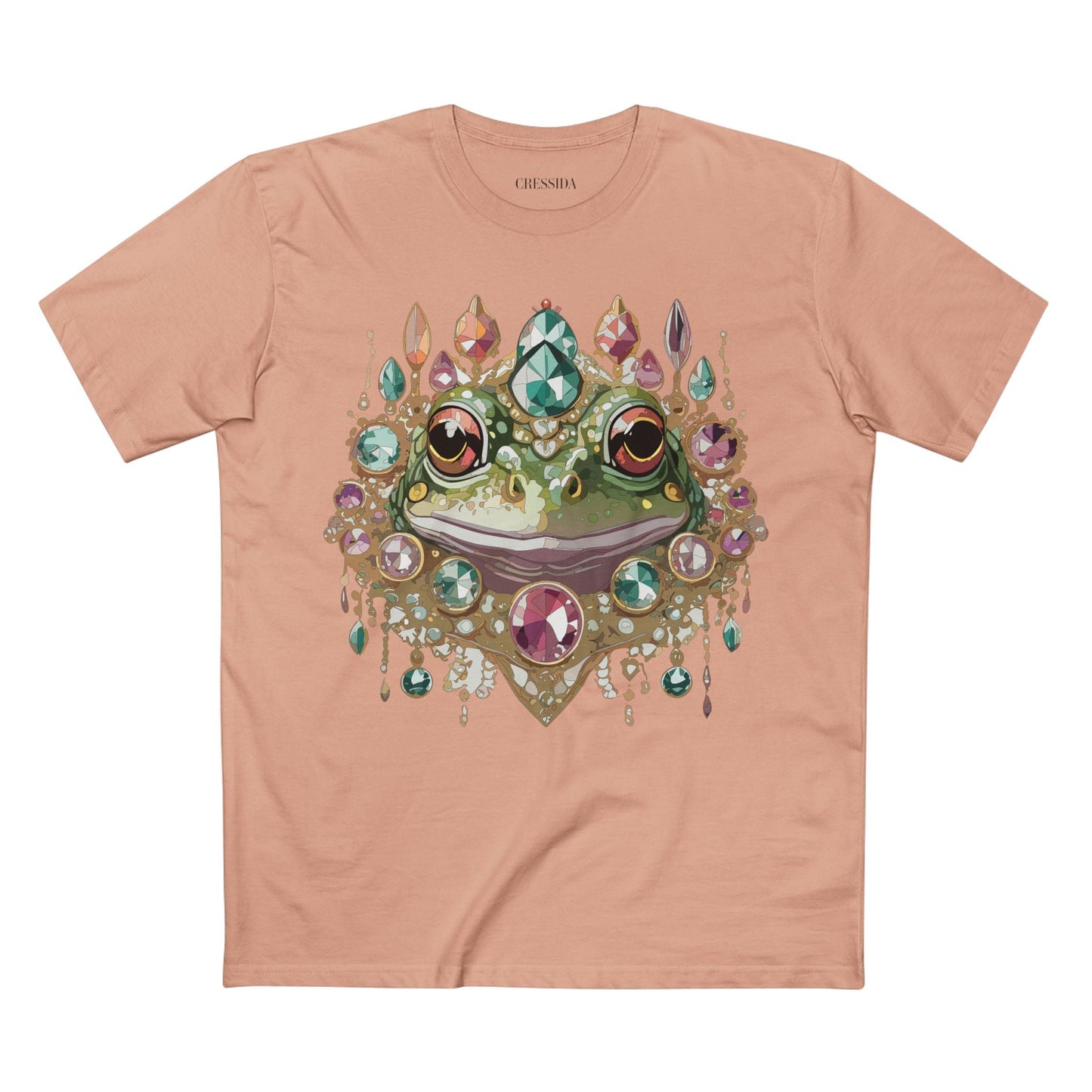 Frog Graphic Unisex 100 Cotton Tee With Unique Animal Golden Medallion Art Design 62