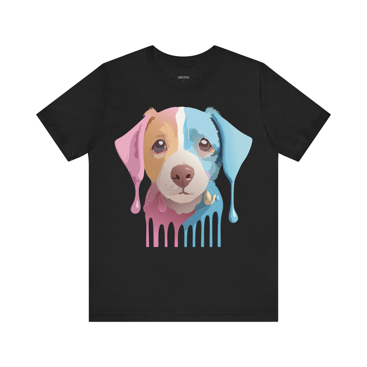 Dog Graphic Unisex Cotton Bella+Canvas Tee with Art Animal Design d08