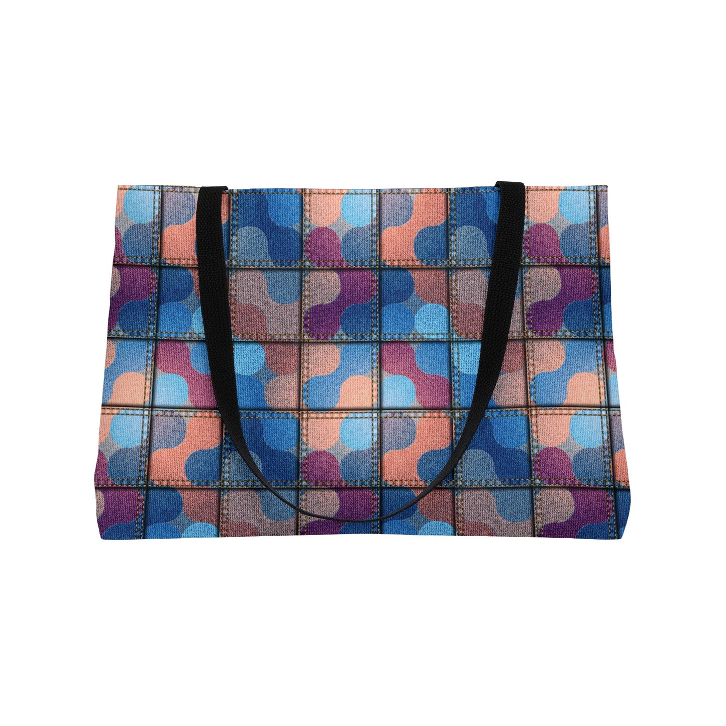 Denim Print Yoga Bag High-Quality 100% Spun Polyester 24x13 Canvas Gym Bag 17