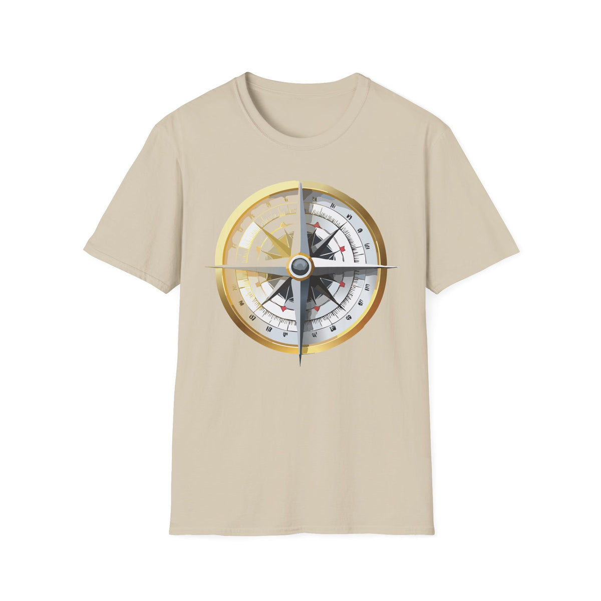 Nautical Compass Graphic T-Shirt | Vintage Explorer Graphic Design Unisex 100 Cotton Gildan T-Shirt