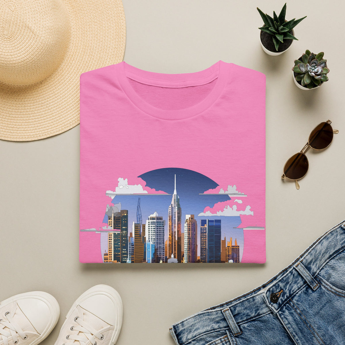 Melbourne Australia Cityscape Skyline T-Shirt — Modern Urban Skyline Graphic Design Unisex 100 Cotton Gildan T-Shirt