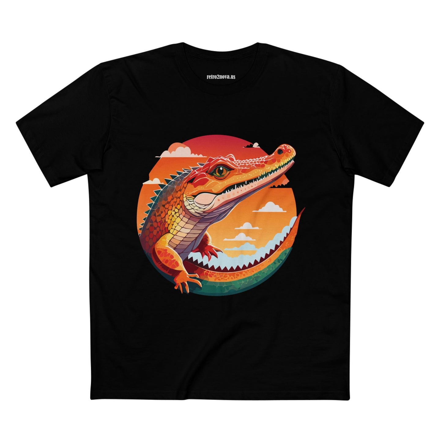 Unisex Crocodile Shirt With Original Art Design Premium Cotton Tee From Retro2Nova Art Collection Soft Breathable Graphic