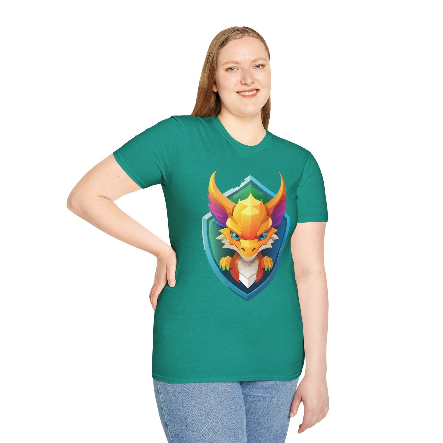 Dragon Graphic Unisex Cotton Softstyle Art Design Tee With Animals 11