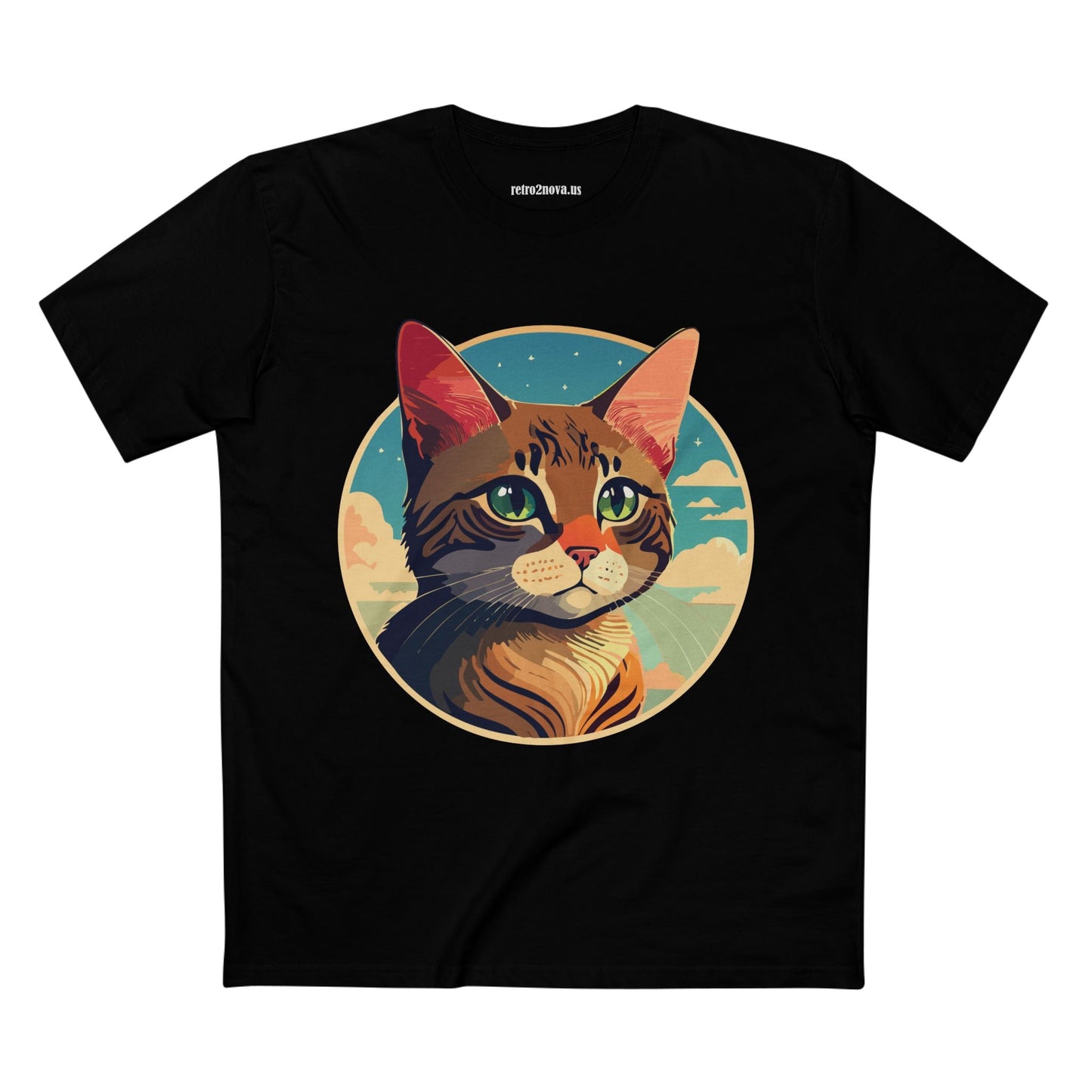 Animals Shirt Cat Design Unisex Premium Cotton Tee With Original Art From Retro2Nova Collection Exclusive Edition