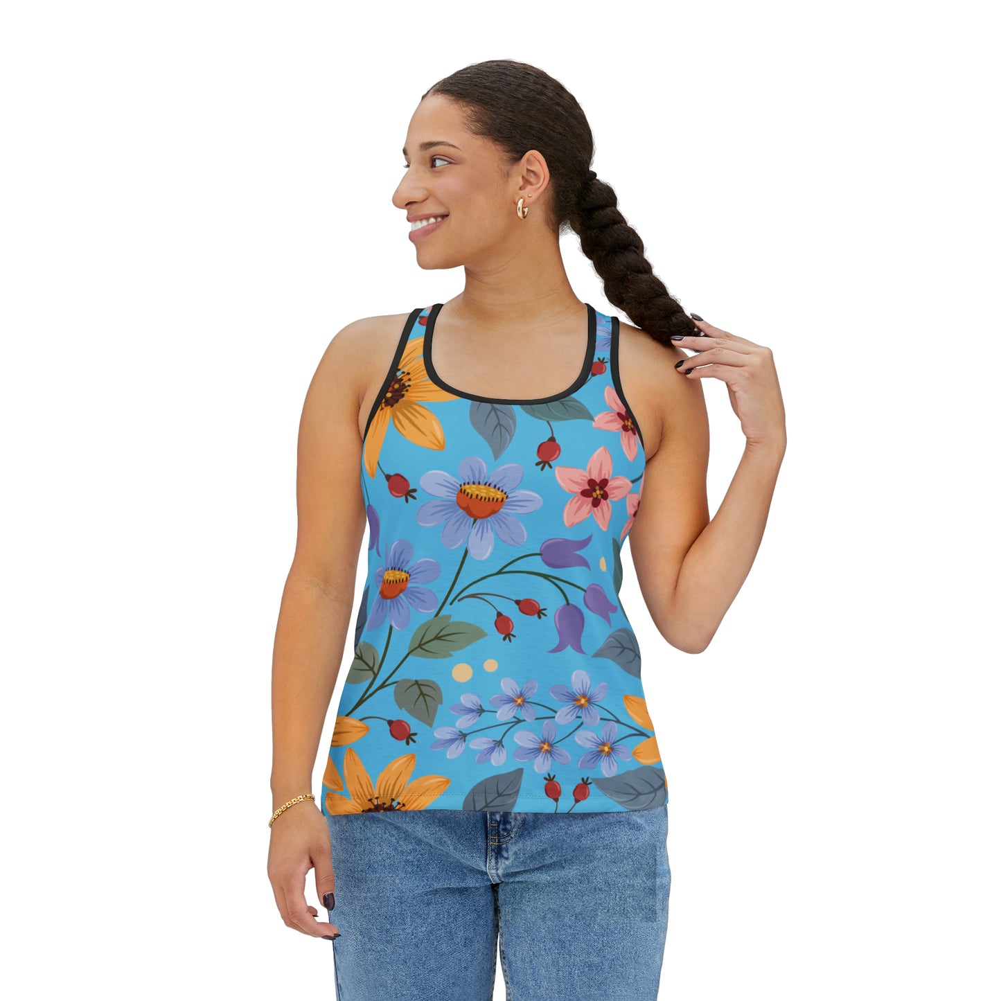 Camiseta de tirantes de verano con estampados florales