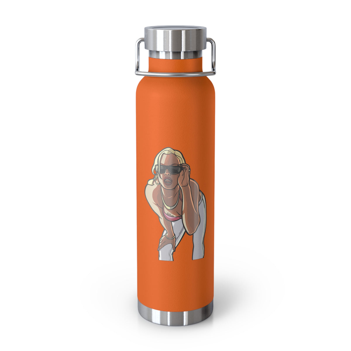 22oz Copper Insulated Water Bottle with Cartoon Design - CV64