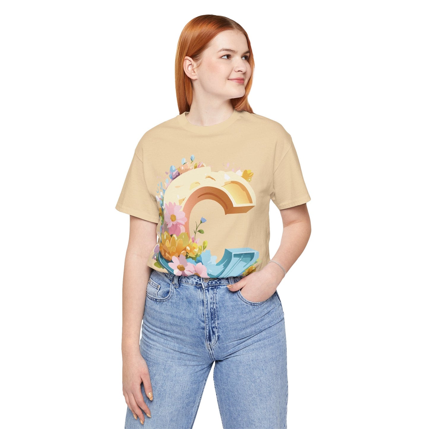 Letter C Shirt Unisex Graphic Tee By Adelpha With Vintage Inspired Artwork Design Premium Edition