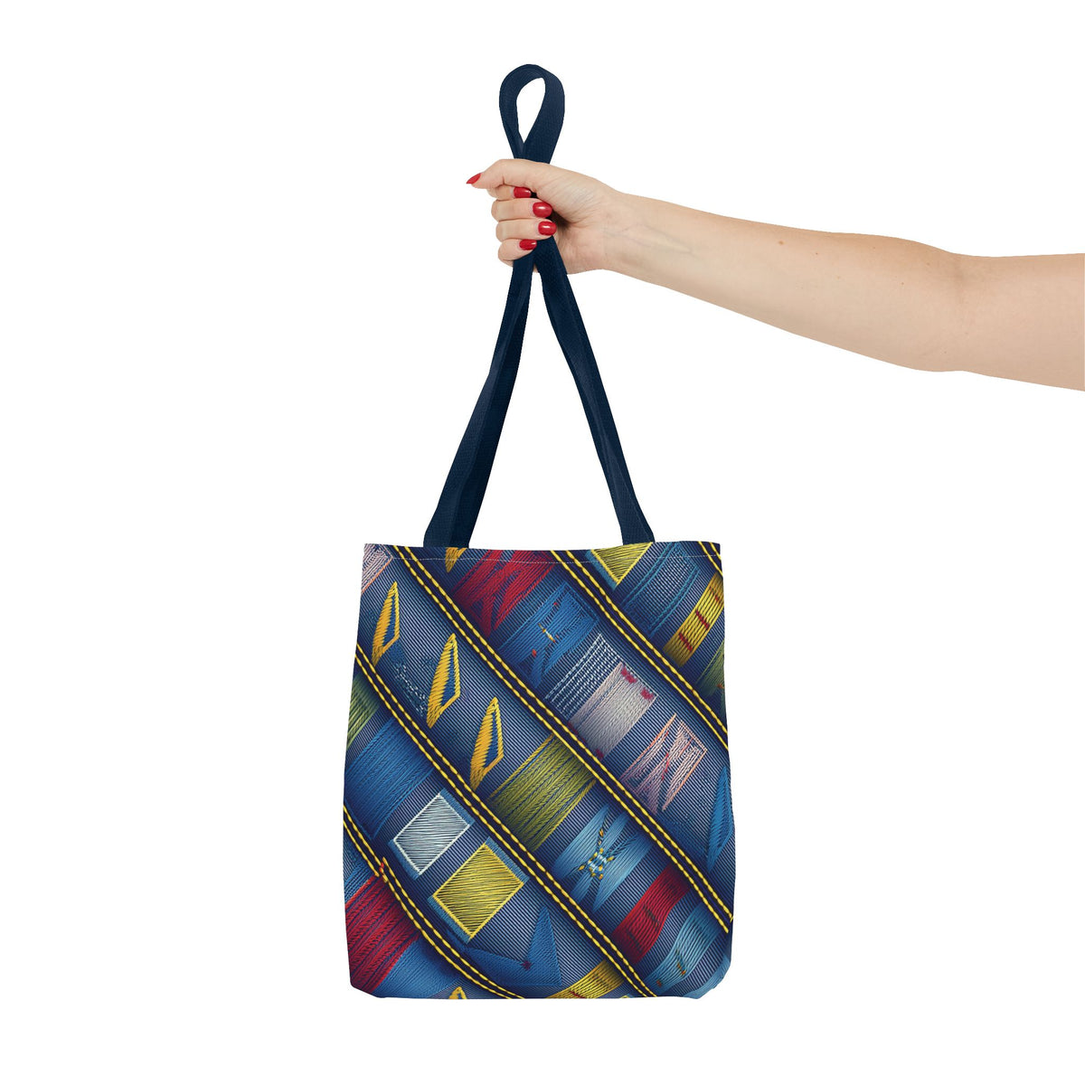 Denim Fabric Imitation Print Unisex Canvas Bag Poly Spun 3 Sizes Tote Bag 189