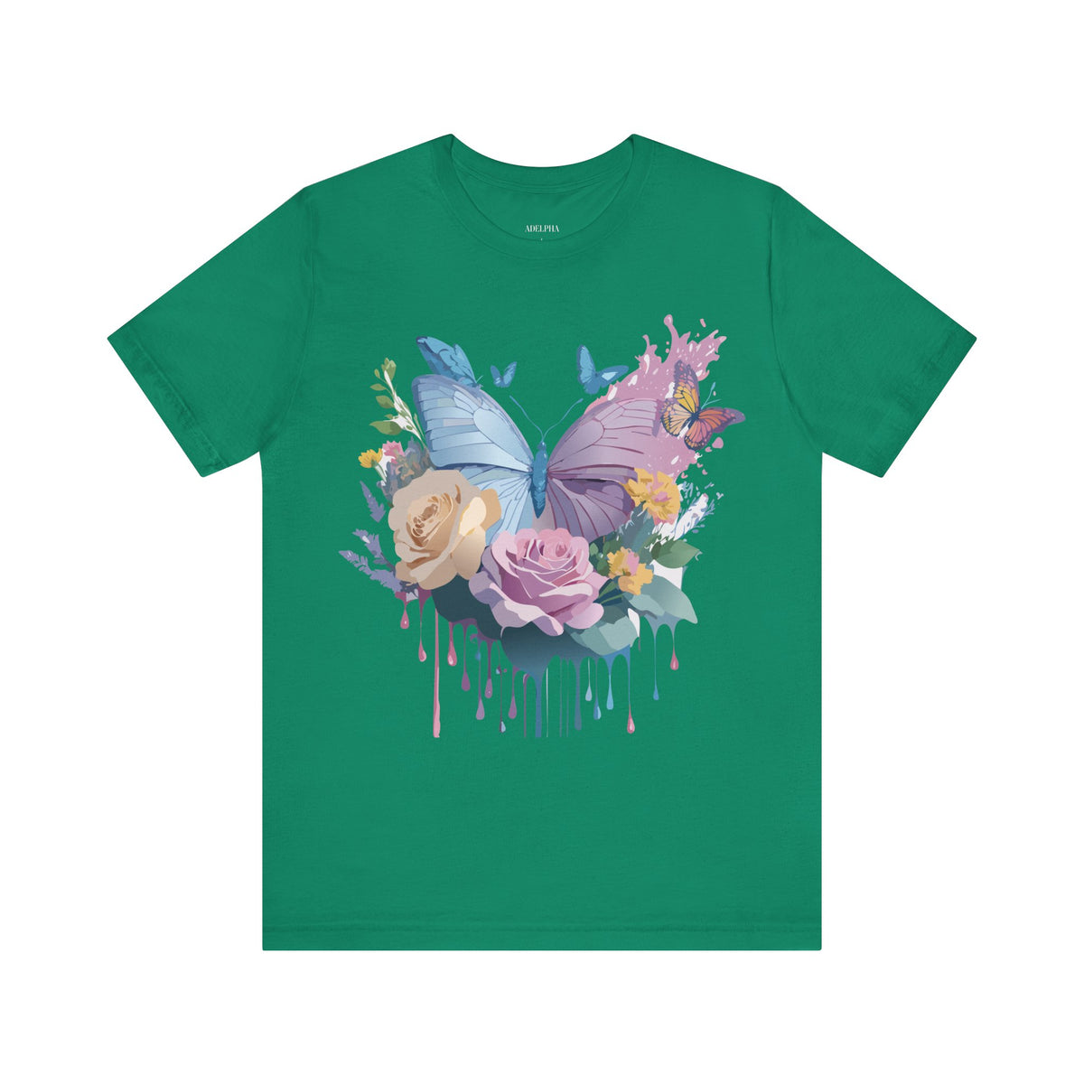 Butterfly Graphic Unisex Cotton Bella+Canvas Tee with Art Design n74