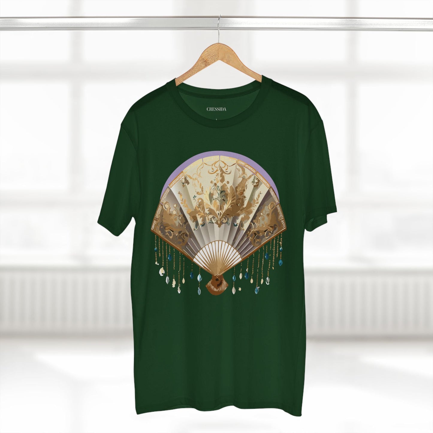 Antique Fan Graphic Design T-Shirt Unisex 100 Cotton Floral Carnival Artwork Tee 27