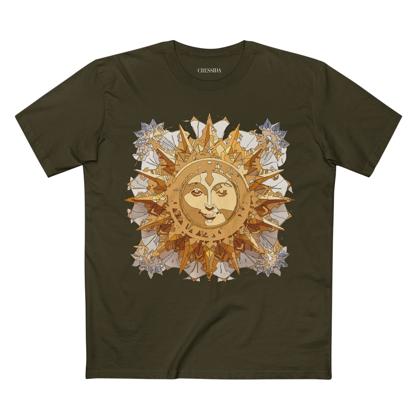 Gold Sun Graphic Unisex 100 Cotton T-Shirt with Golden Art Design 17