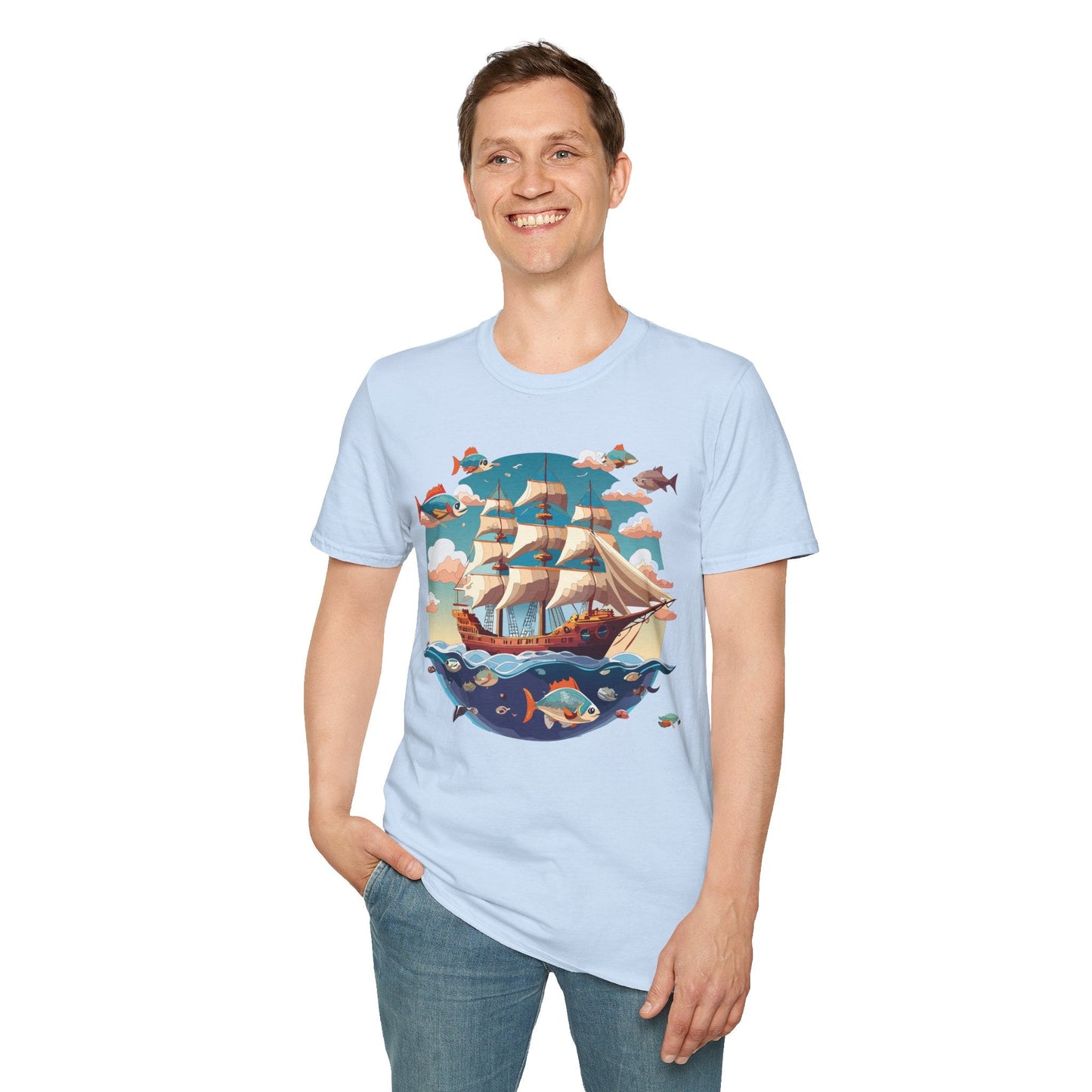 Unisex Ship T Shirts Frigate Vessel Tee By Gildan 64000 Softstyle 100 Percent Ring Spun Cotton