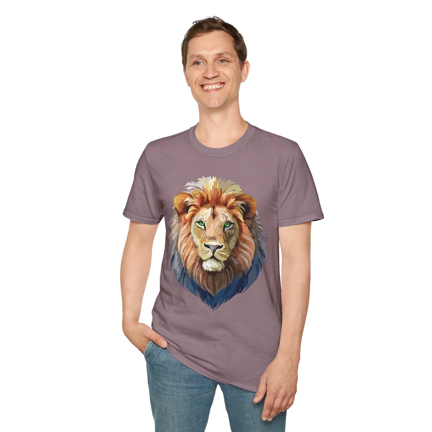 Lion Shirt Unisex Animal Tee Gildan Softstyle 64000 Cotton Comfort