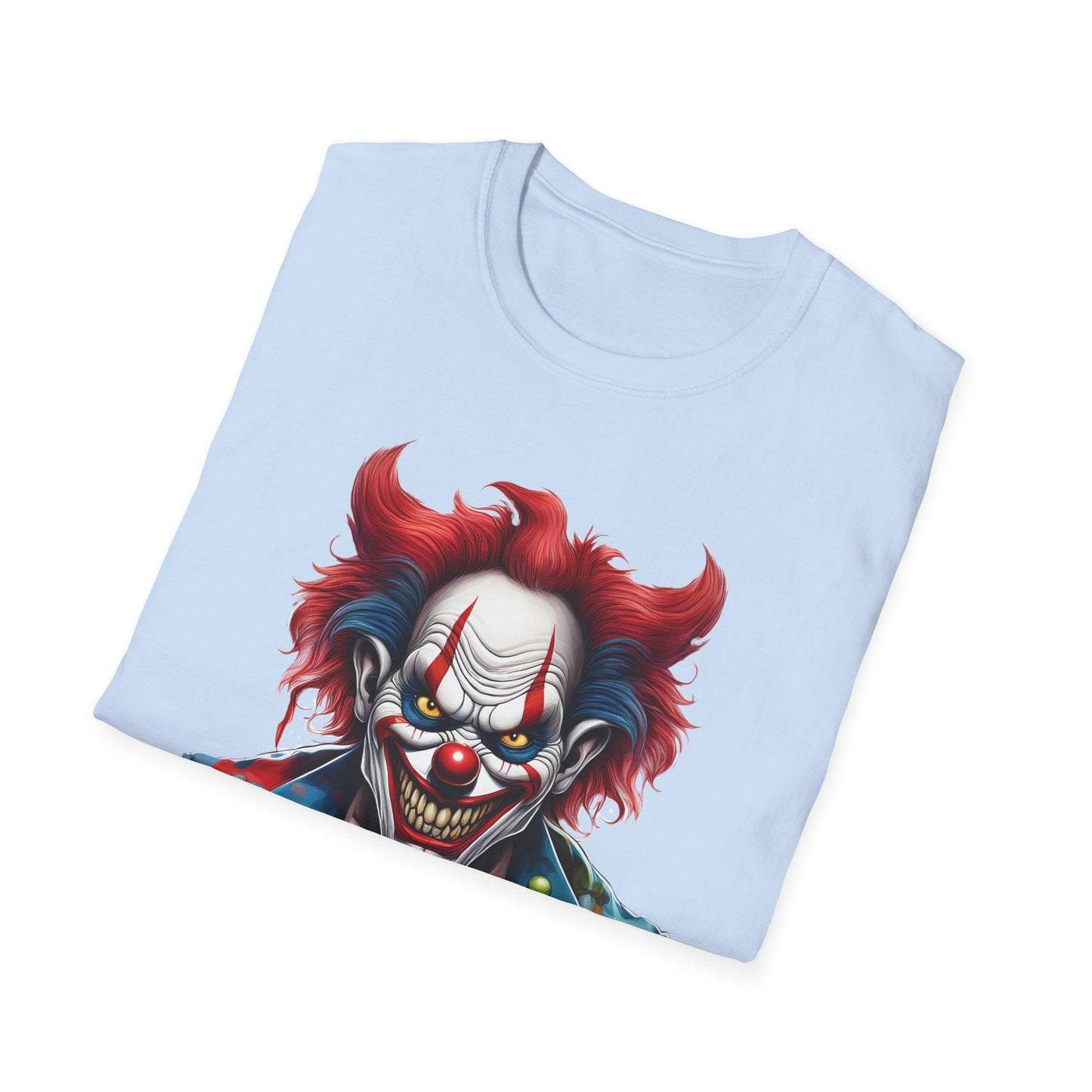 Unisex Clown Shirt With Funny Man Circus Print Tee Gildan Softstyle 64000 Classic Comfort Wear